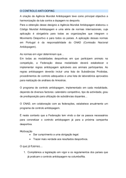 Regulamento Anti-Doping - Federação Portuguesa de Columbofilia