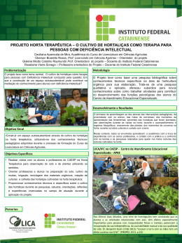 projeto horta terapêutica – o cultivo de hortaliças como terapia para