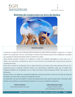 Newsletter 2 - Boletim da Cooperação na área da Justiça