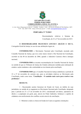 portaria nº 72/2015 - TJ/CE - Tribunal de Justiça do Estado do Ceará