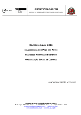 relatório anual 2012 da associação do paço das artes francisco
