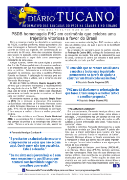 PSDB homenageia FHC em cerimônia que celebra uma trajetória