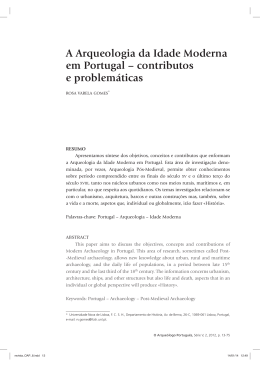 A Arqueologia da Idade Moderna em Portugal