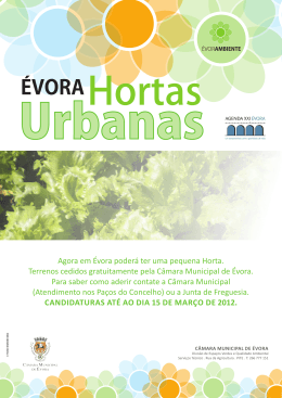 Agora em Évora poderá ter uma pequena Horta. Terrenos cedidos