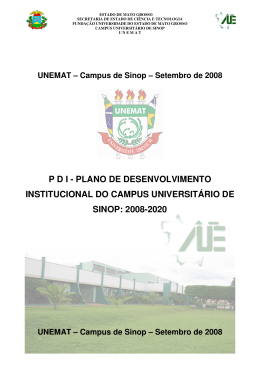 PDI Unemat Sinop 2008 - UNEMAT – Campus de Sinop