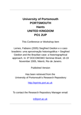 University of Portsmouth PORTSMOUTH Hants UNITED KINGDOM