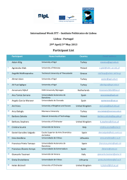 Final Participants List - Instituto Politécnico de Lisboa