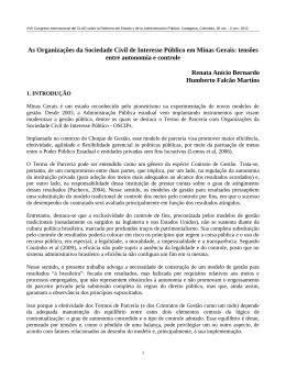 As Organizações da Sociedade Civil de Interesse Público em Minas