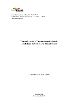 Valores Pessoais e Valores Organizacionais: Um Estudo
