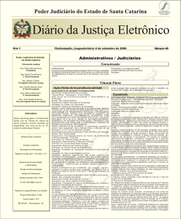 Diário da Justiça Eletrônico - Tribunal de Justiça de Santa Catarina