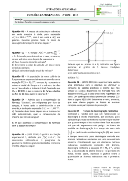 situações aplicadas funções exponenciais – 3º bim – 2015