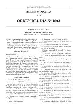 orden del día nº 1602 - Honorable Cámara de Diputados de la Nación