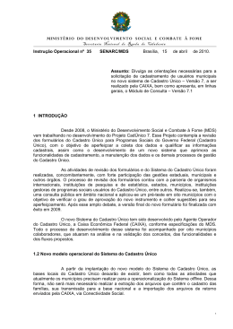 Instrução Operacional nº 35 SENARC/MDS, de 15 de abril de 2010