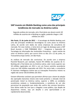 SAP investe em Mobile Banking como uma das principais