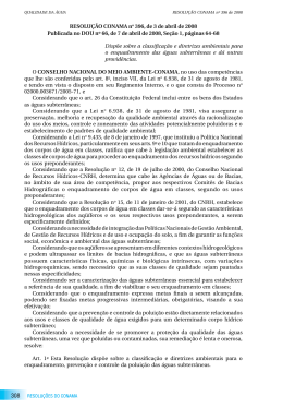 Resolução CONAMA 396/2008 - Ministério do Meio Ambiente