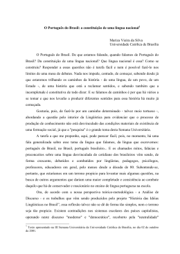O Português do Brasil a constituição de uma língua nacional