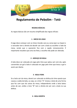 Regulamento de Pebolim - Totó