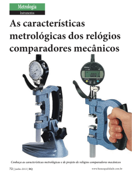 As características metrológicas dos relógios comparadores mecânicos