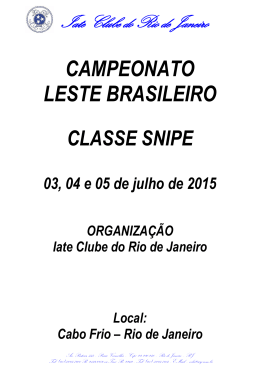 Instrução de Regata - Iate Clube do Rio de Janeiro