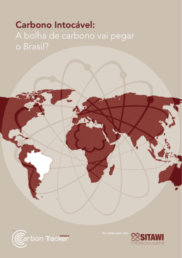 Carbono Intocável: A bolha de carbono vai pegar o Brasil?