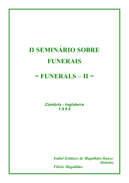 II Seminário Sobre Funeráis - Cemitério dos Protestantes