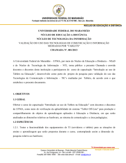 Chamada - NEaD/UFMA - Universidade Federal do Maranhão