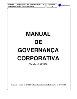 MANUAL DE GOVERNANÇA CORPORATIVA Versão nº 02