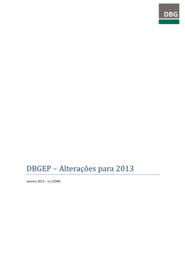 DBGEP – Alteraçoes para 2013