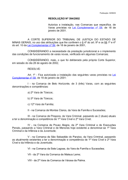 Resolução nº 394/2002 - Tribunal de Justiça de Minas Gerais