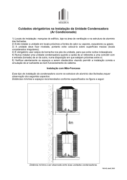 Cuidados obrigatórios na Instalação da Unidade Condensadora (Ar
