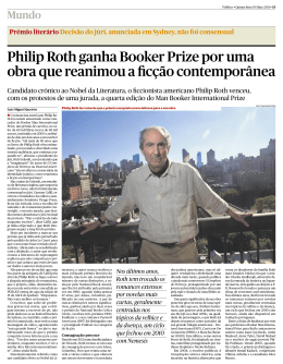 Philip Roth ganha Booker Prize por uma obra que