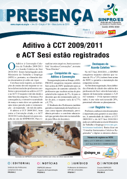 Aditivo à CCT 2009/2011 e ACT Sesi estão registrados