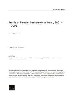 Profile of Female Sterilization in Brazil, 2001–2006