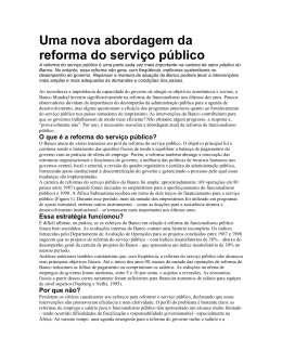 Uma nova abordagem da reforma do serviço público