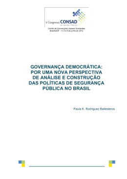 governança democrática: por uma nova perspectiva de - RI-FJP