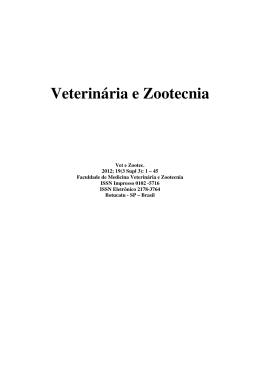 Veterinária e Zootecnia ISSN Impresso 0102