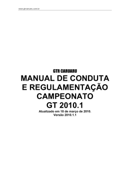 manual de conduta e regulamentação campeonato gt 2010.1