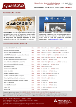 Novidades CAD e outras Cursos Calendarizados QualiCAD E