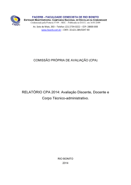 Relatório 2014 - Faculdade Cenecista de Rio Bonito