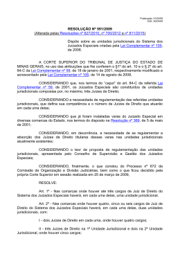 RESOLUÇÃO Nº 591/2009 - Tribunal de Justiça de Minas Gerais