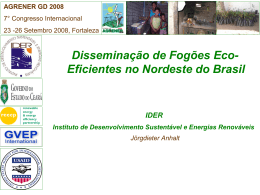 Dissemination of efficient cook stoves in the northeast of Brazil