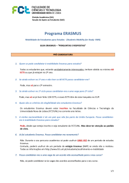 Programa ERASMUS - Faculdade de Ciências e Tecnologia
