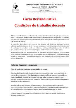 Carta reivindicativa - Sindicato dos Professores da Madeira