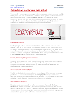 28/08/2015 Cuidados ao montar uma Loja Virtual Abrir PDF