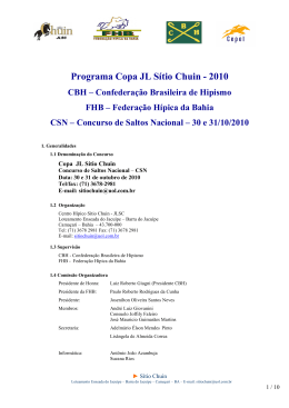 Programa Copa Medieval JL Sítio Chuin - JLSC - CBH