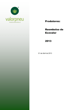 Produtores: Reembolso de Ecovalor 2013