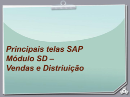 Principais telas SAP Módulo SD – Vendas e