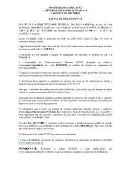 Edital de Inclusão nº12/2015 - Concursos