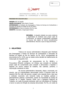 Processo PGT/CCR/nº 4674/2012 - Ministério Público do Trabalho