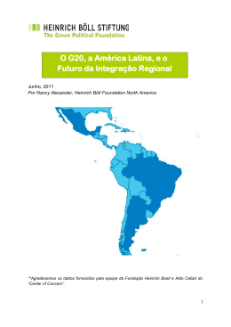 O G20, a América Latina, e o Futuro da Integração Regional